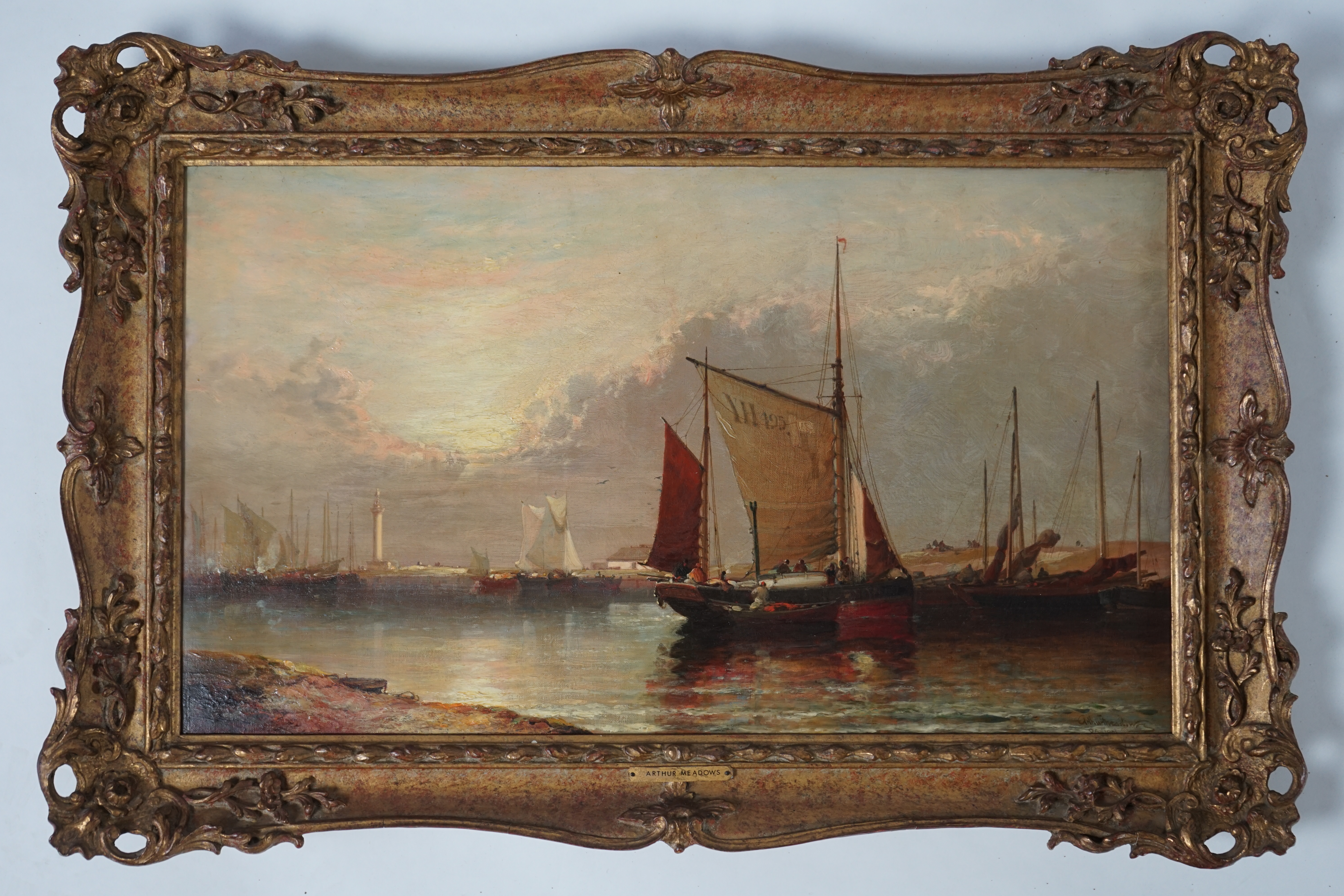 Arthur Joseph Meadows (English, 1843-1907), 'On The Yare - Early Morning', oil on canvas, 34 x 60cm